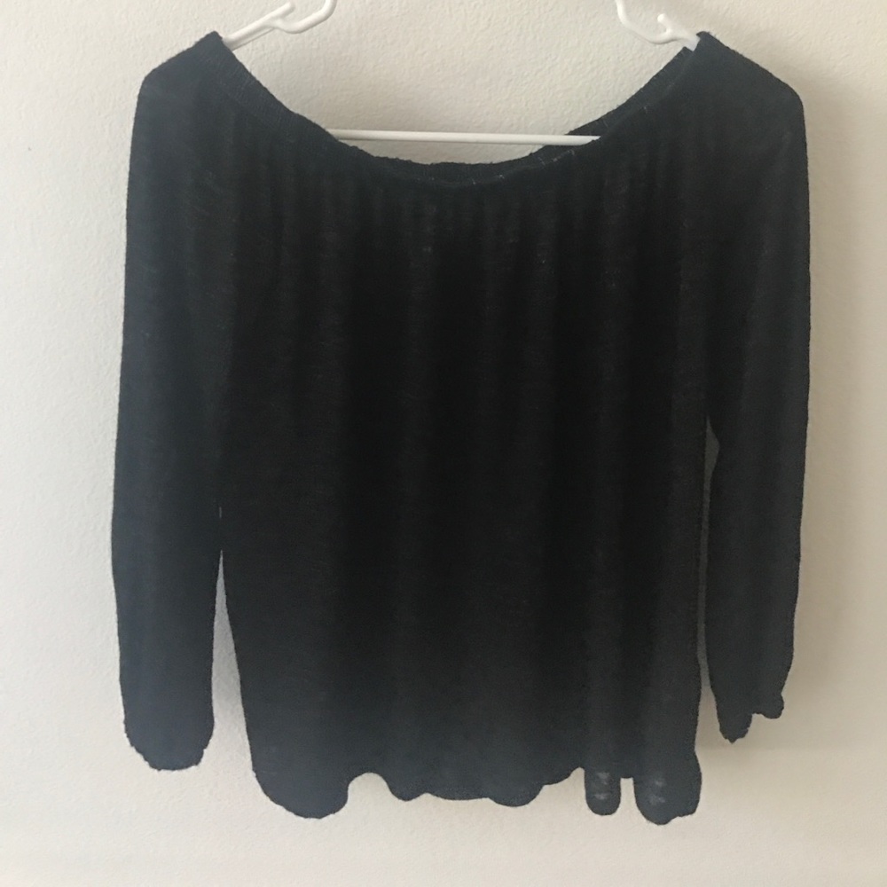 Black off he shoulder long sleeve
