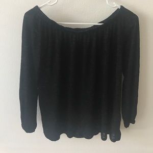 Black off he shoulder long sleeve