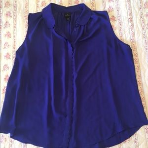 3x Royal Blue Sleeveless Dress Top