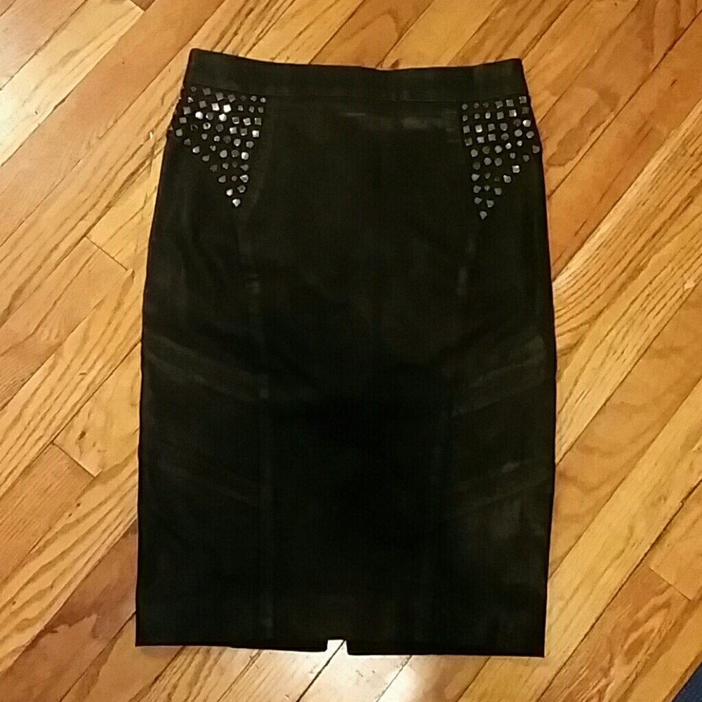 Rachel Roy Coated denim skirt with studs size 4