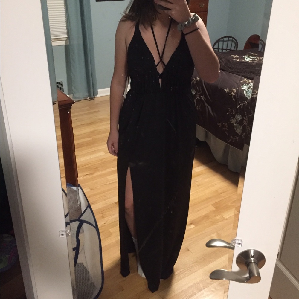NWT Tobi black prom maxi dress