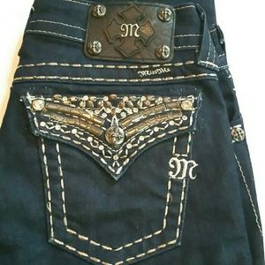 Miss Me Straight Leg Embellished Pocketflap Jeans