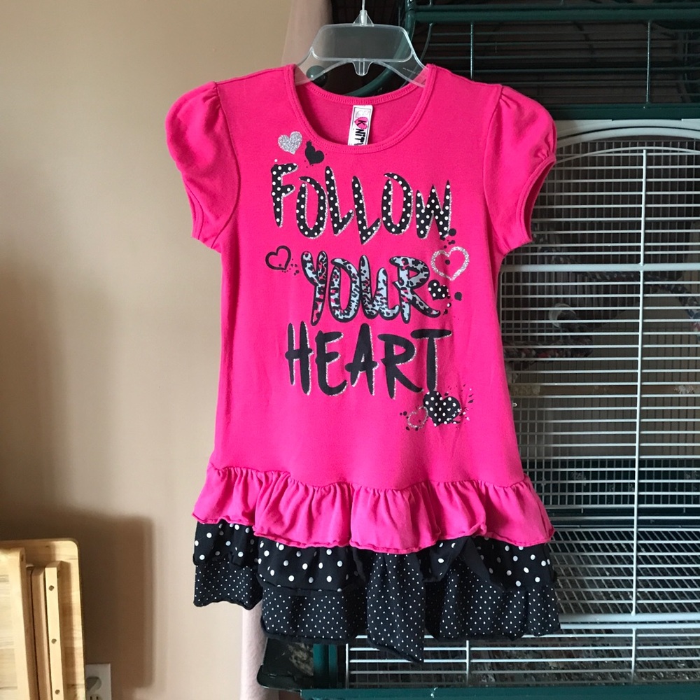 Pink and black girls top