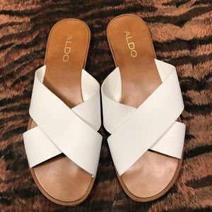 Aldo Leather Slides/Sandals 6.5