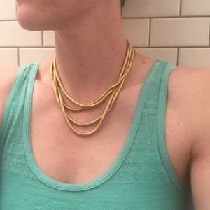 Multi strand gold rope necklace