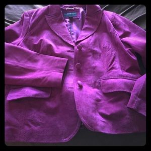 Fuchsia women's leather blazer. XL