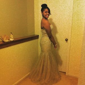 Gold Terani Prom Dress