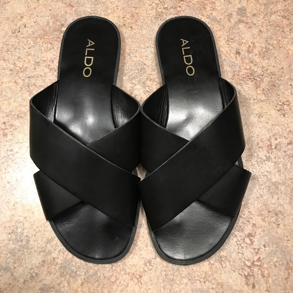 Aldo Leather Slides/Sandals size 6
