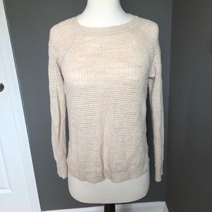 Cream colored casual crew neck sweater Sz XS