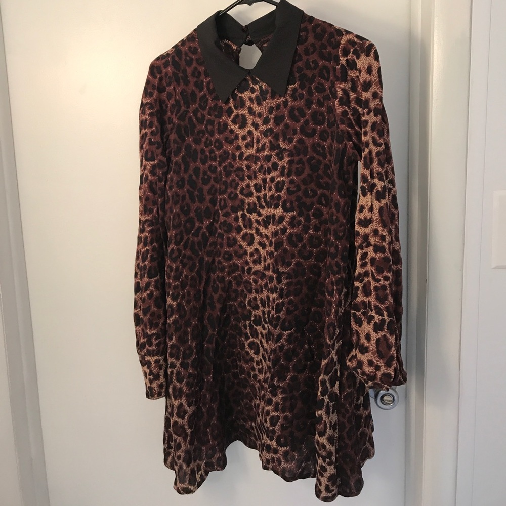 Flynn skye cheetah leopard collar dress