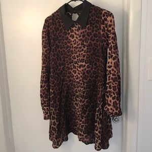 Flynn skye cheetah leopard collar dress