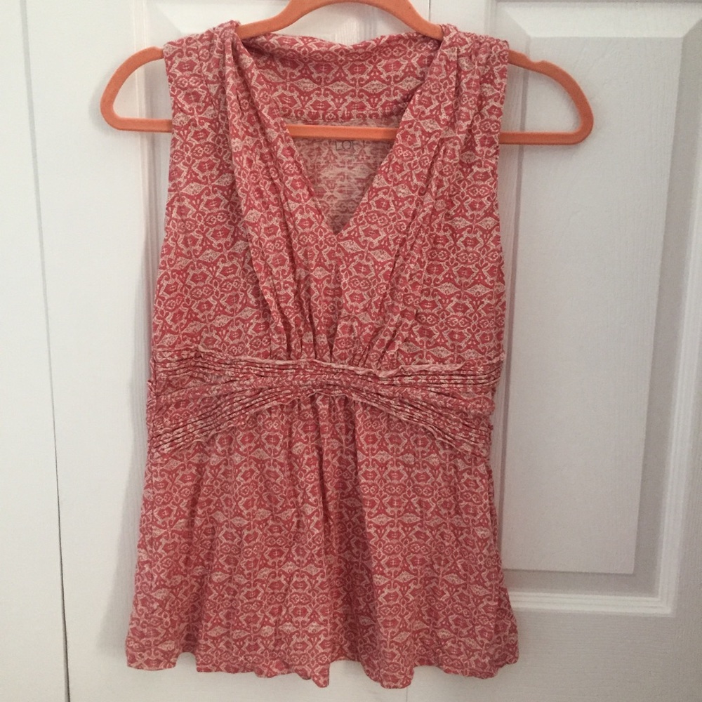 LOFT coral sleeveless top-XS