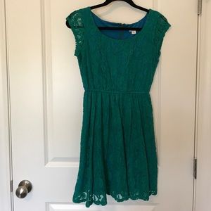 Turquoise lace dress