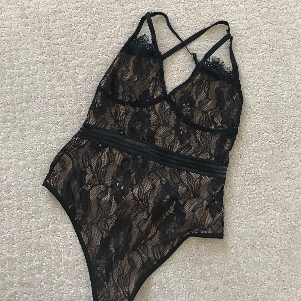 Black Lace Bodysuit from LF Stores