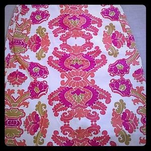 Multi-colored mini skirt.