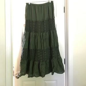 Hunter Green Eyelet Maxi Skirt! Never worn!