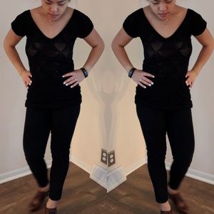 Cuff Sleeve Black Sweater Tunic