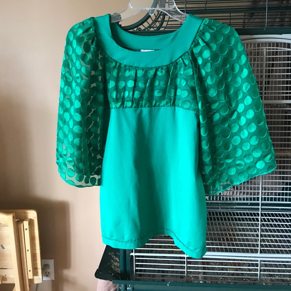 Girl green blouse