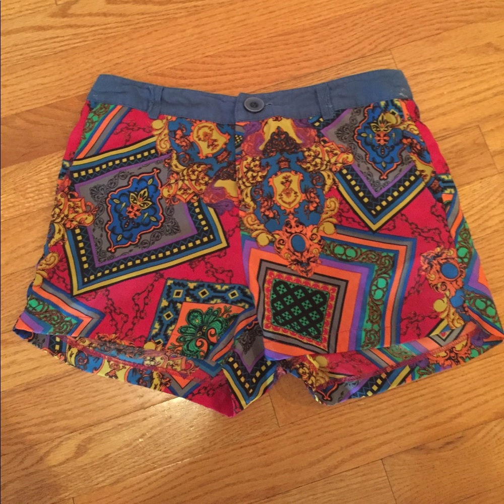 Sketchbook Patterned Shorts with Denim Waist Band!
