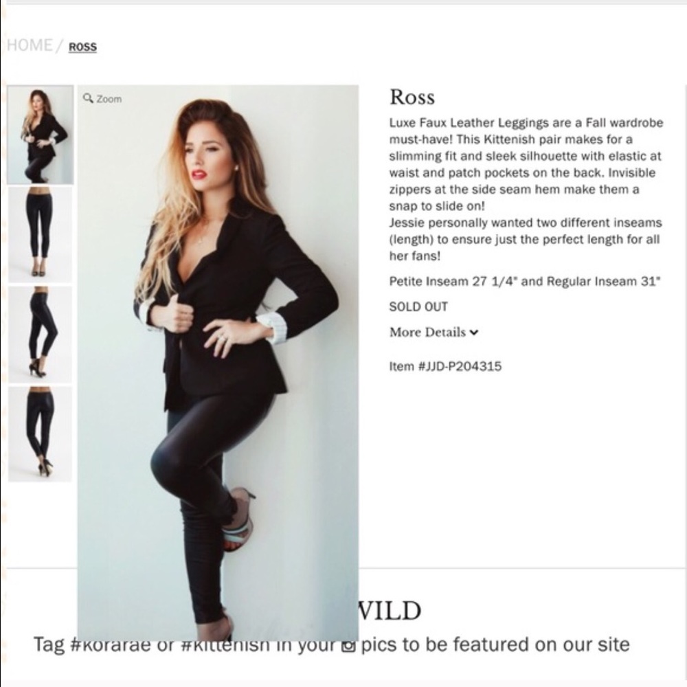 Kittenish leather leggings size S