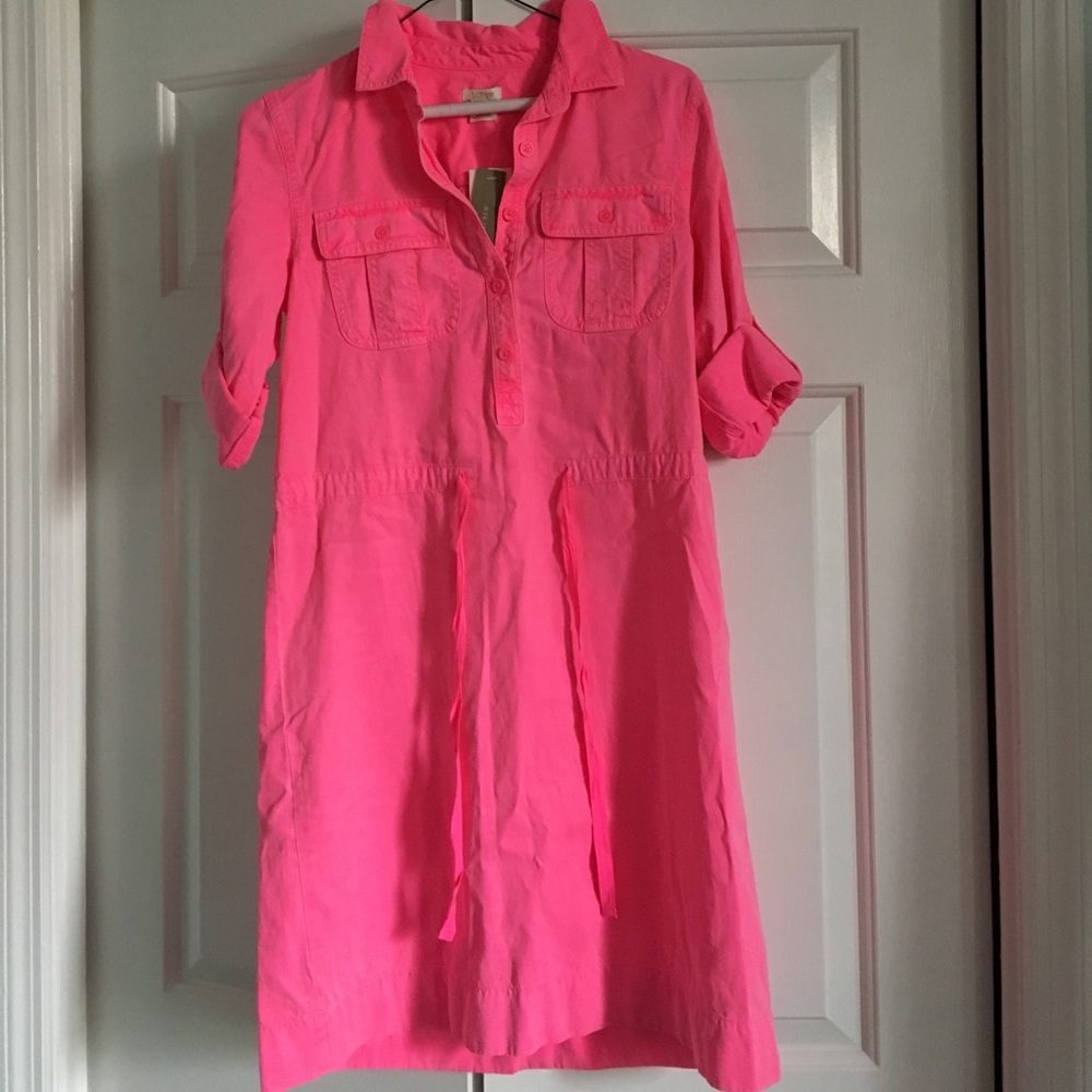 J. Crew hot pink dress