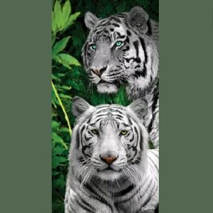 White Tigers Beach Towel