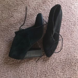 Black suede booties