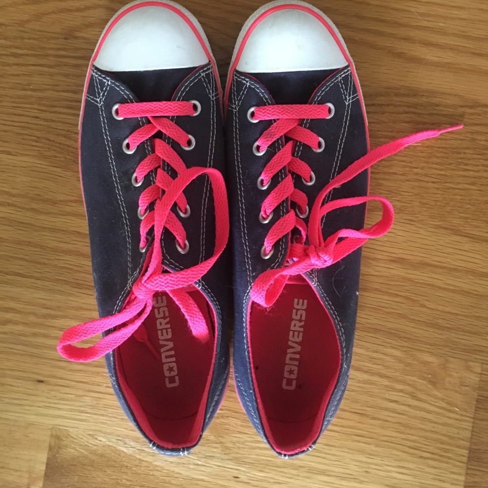 Blue and pink converse all stars