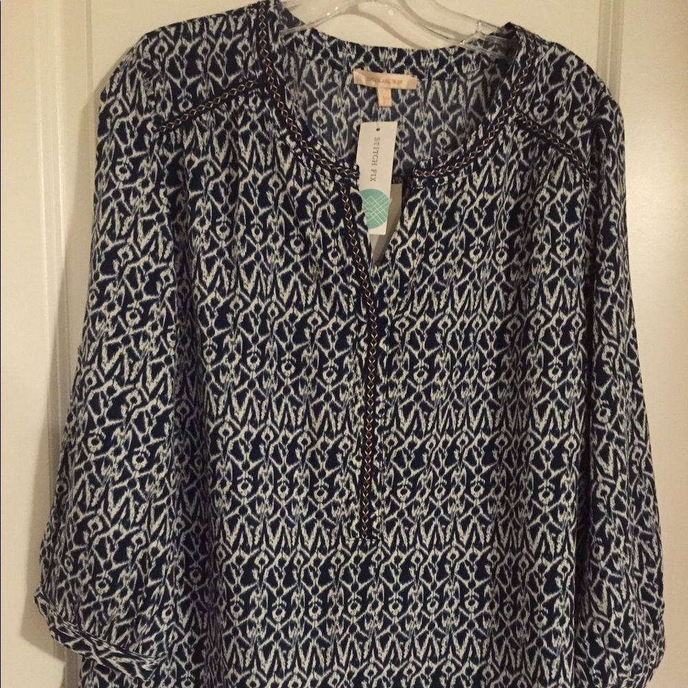 Stitch Fix Skies Are Blue Boho Blouse