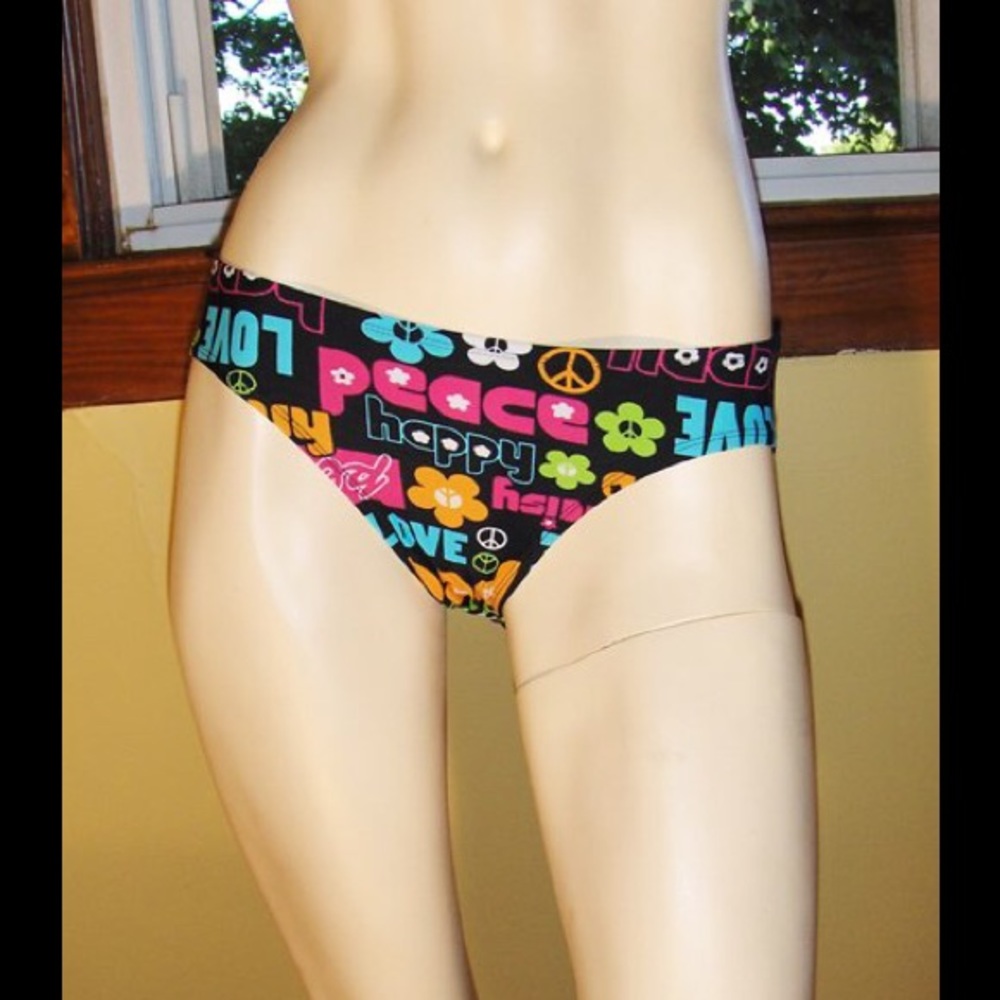 🌈GROOVY PEACE LOVE Swimsuit Bikini Bottoms NWT