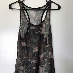 Camo lace tank top