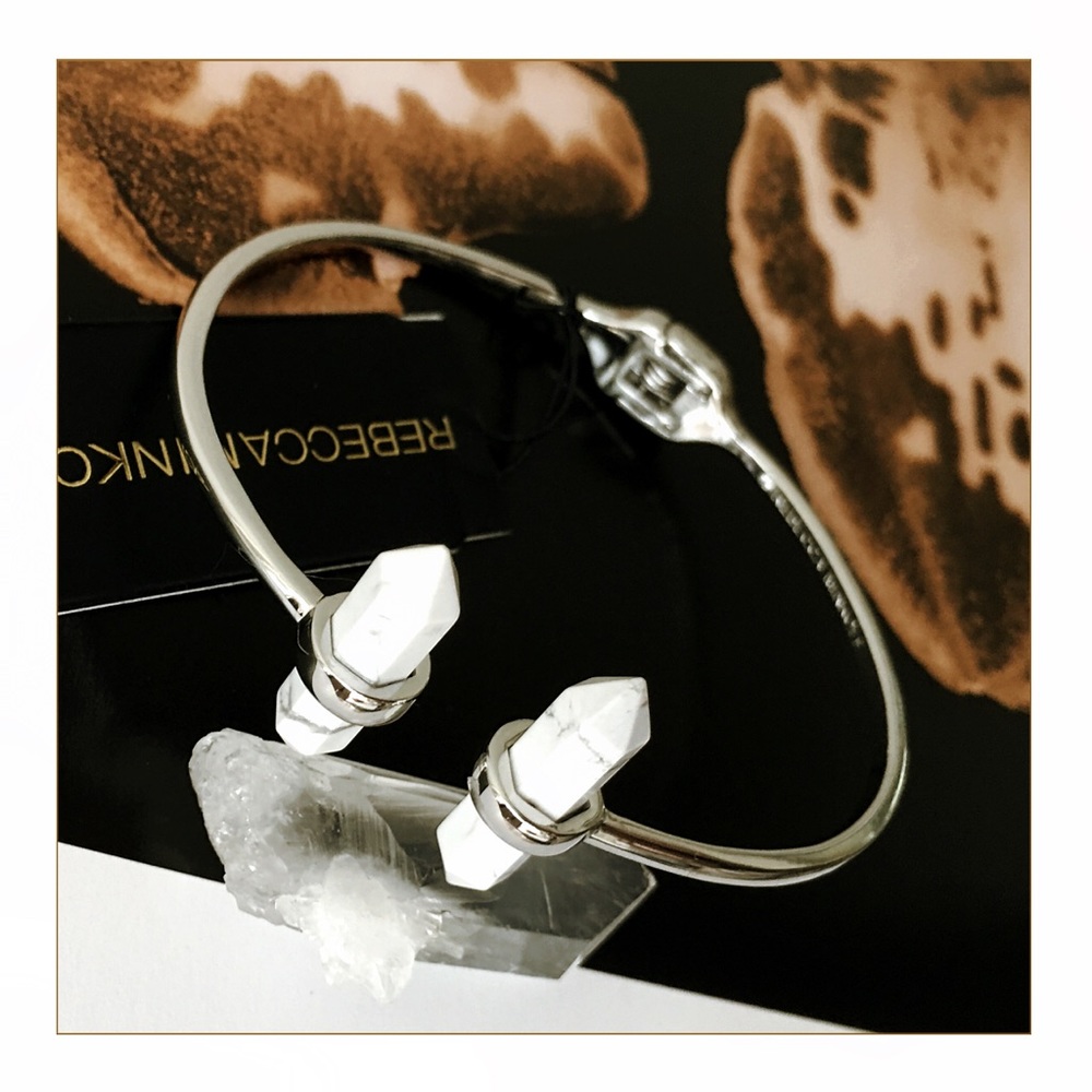Rebecca Minkoff Raw Howlite Crystal Hinge Bracelet