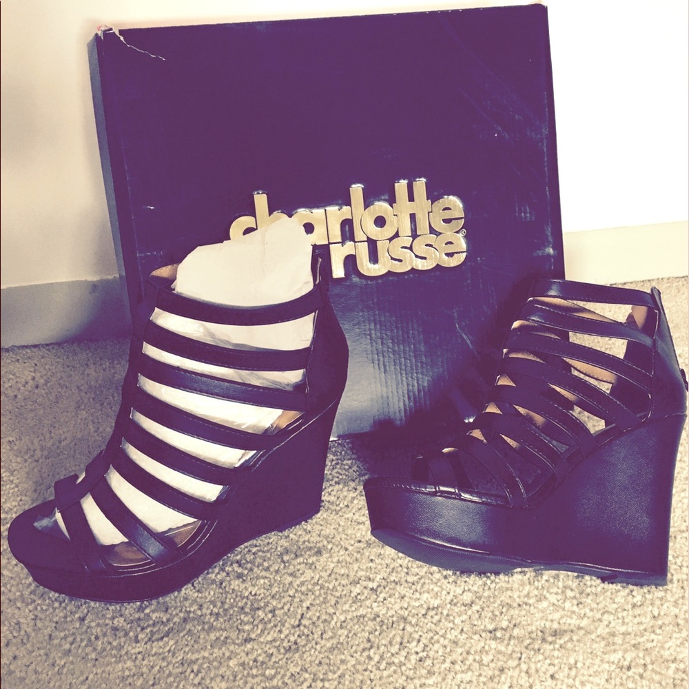 Black sexy wedges