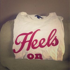 J.Crew 2017 " Heels on Fire" embroidered tee