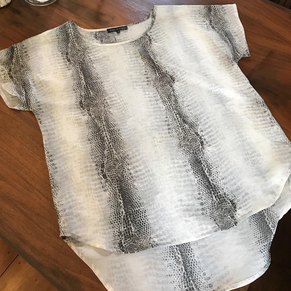Silky feel snakeskin print blouse