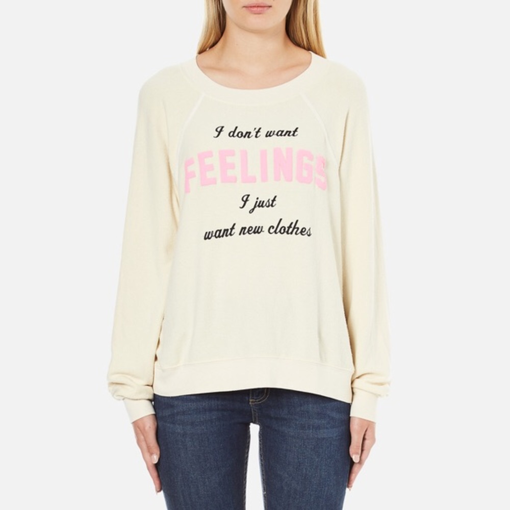 NWT Wildfox I Don't Want Feelings Printed Top XS