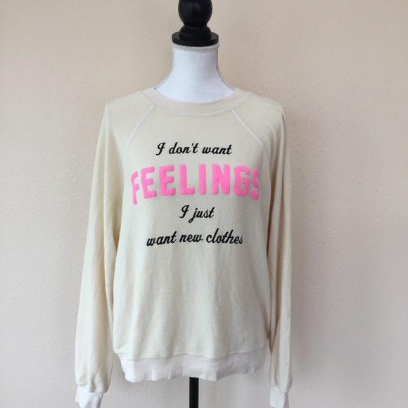 NWT Wildfox I Don't Want Feelings Printed Top XS - Picture 2 of 8