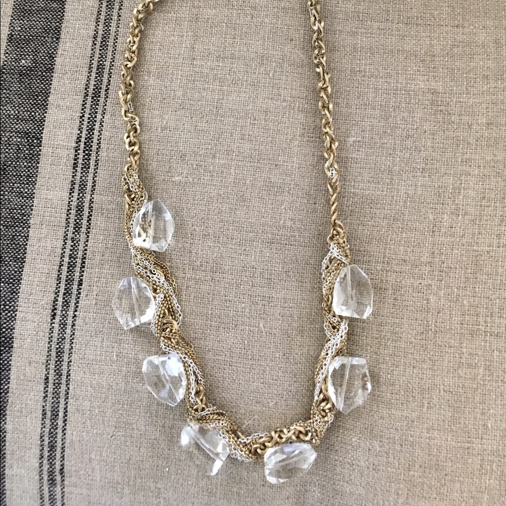 Multi strand soft gold and silver necklace