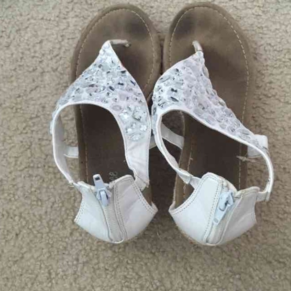 White wedged sandals