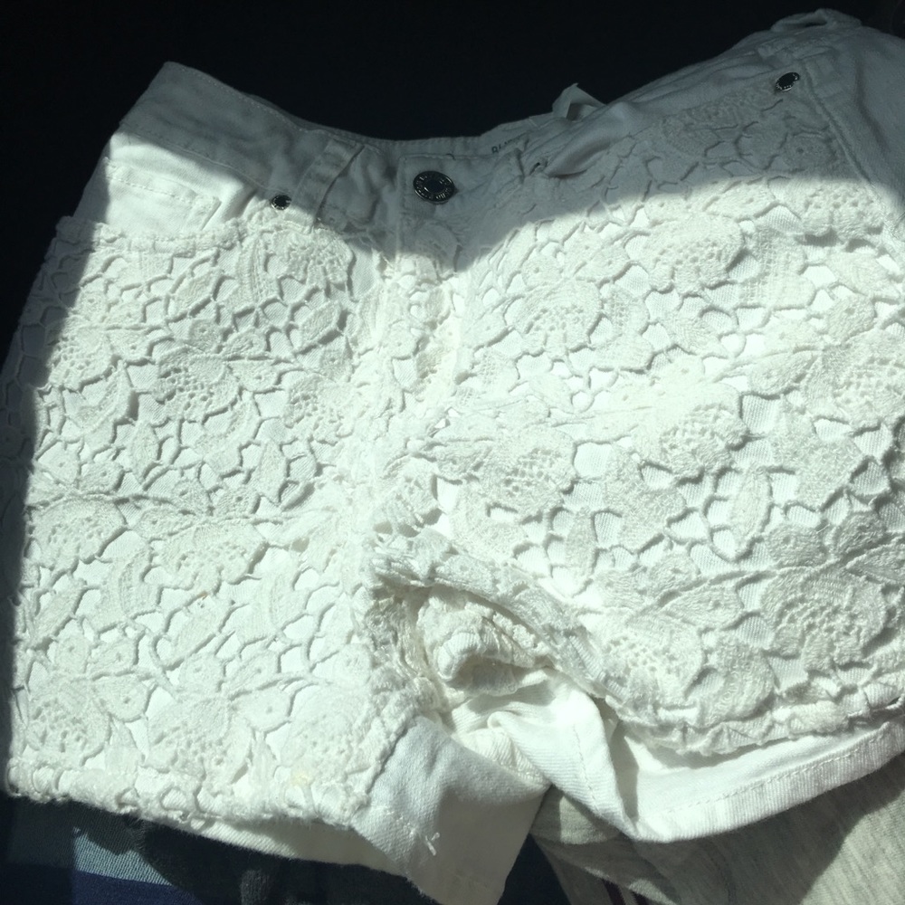 White crochet shorts