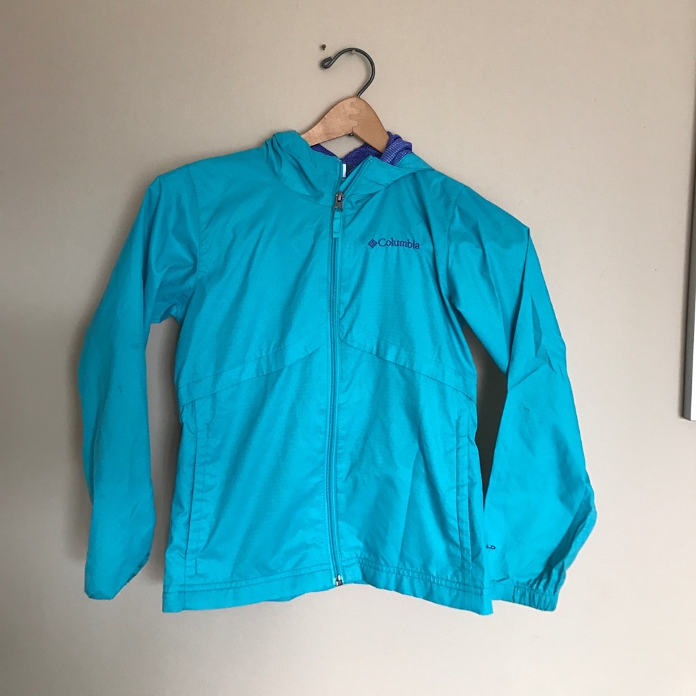 🍋Columbia teal green nylon children's jacket