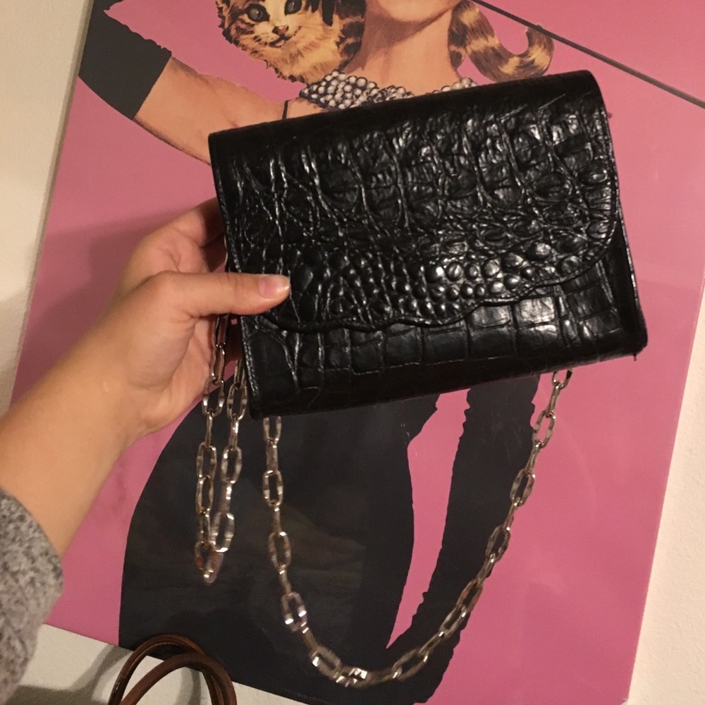 Black cross body clutch