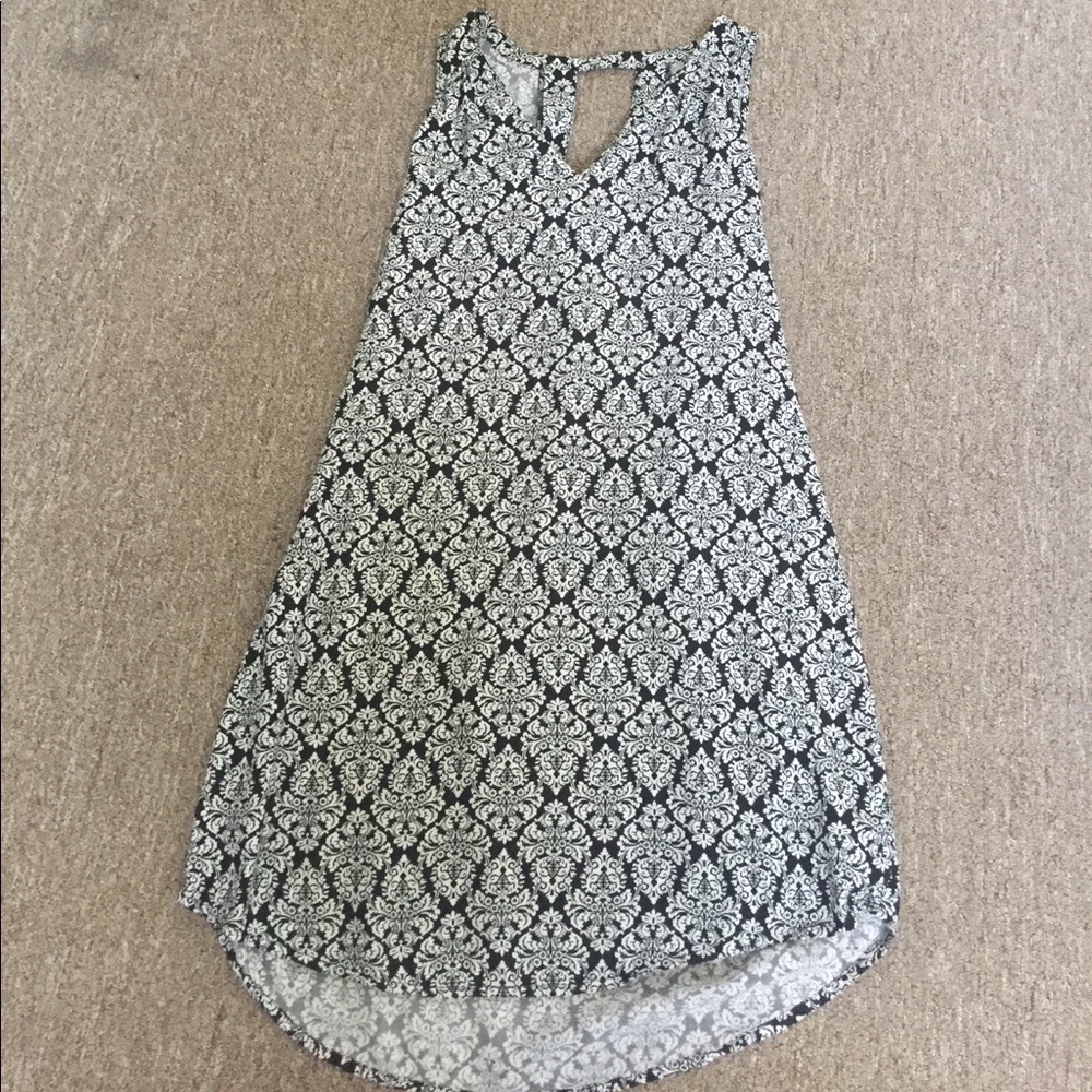 Black and white shift dress
