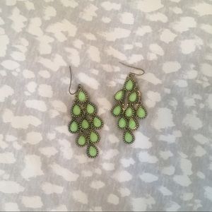Green Chandelier Earrings