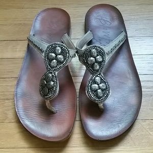 Jeweled Gray Sandals