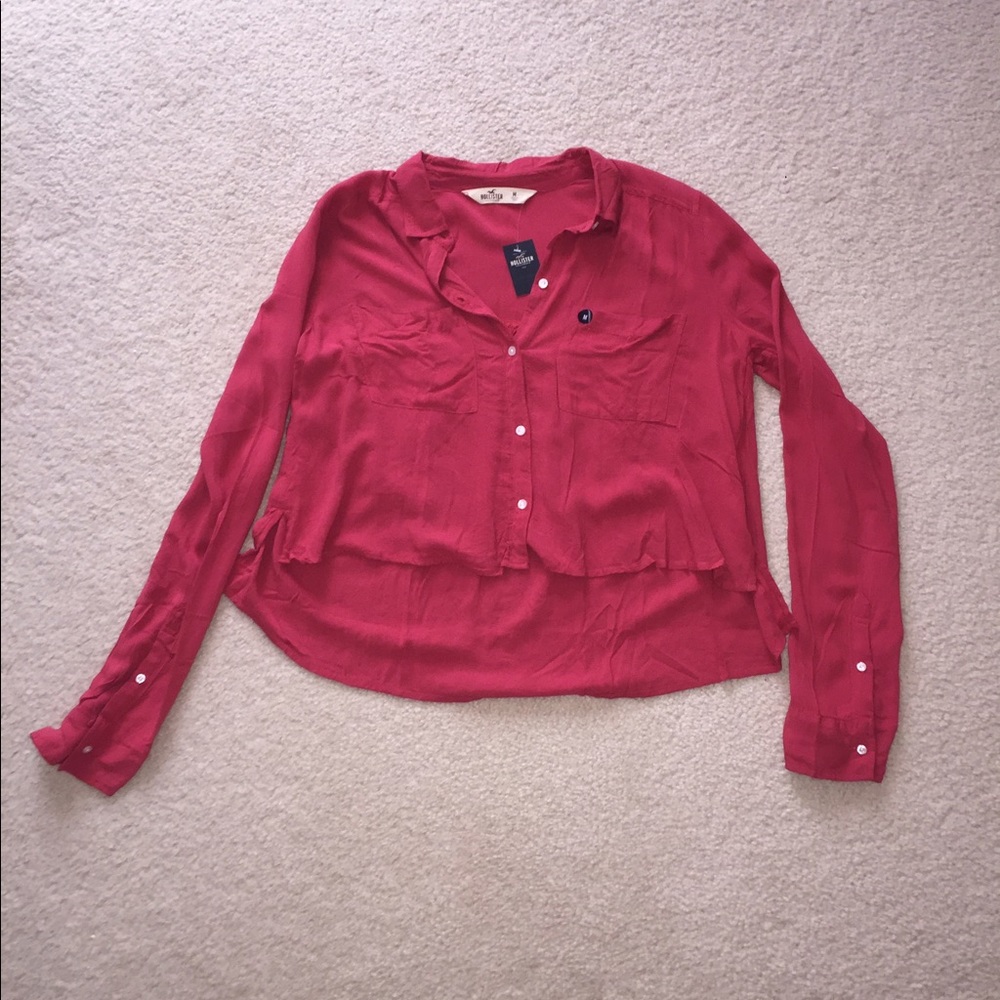 Hollister Button Up Hi-Low Top