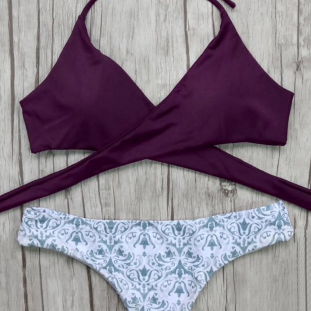 Wrap bikini Top and baroque bottoms
