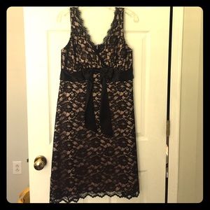 Black Lace Dress- Nude underlay