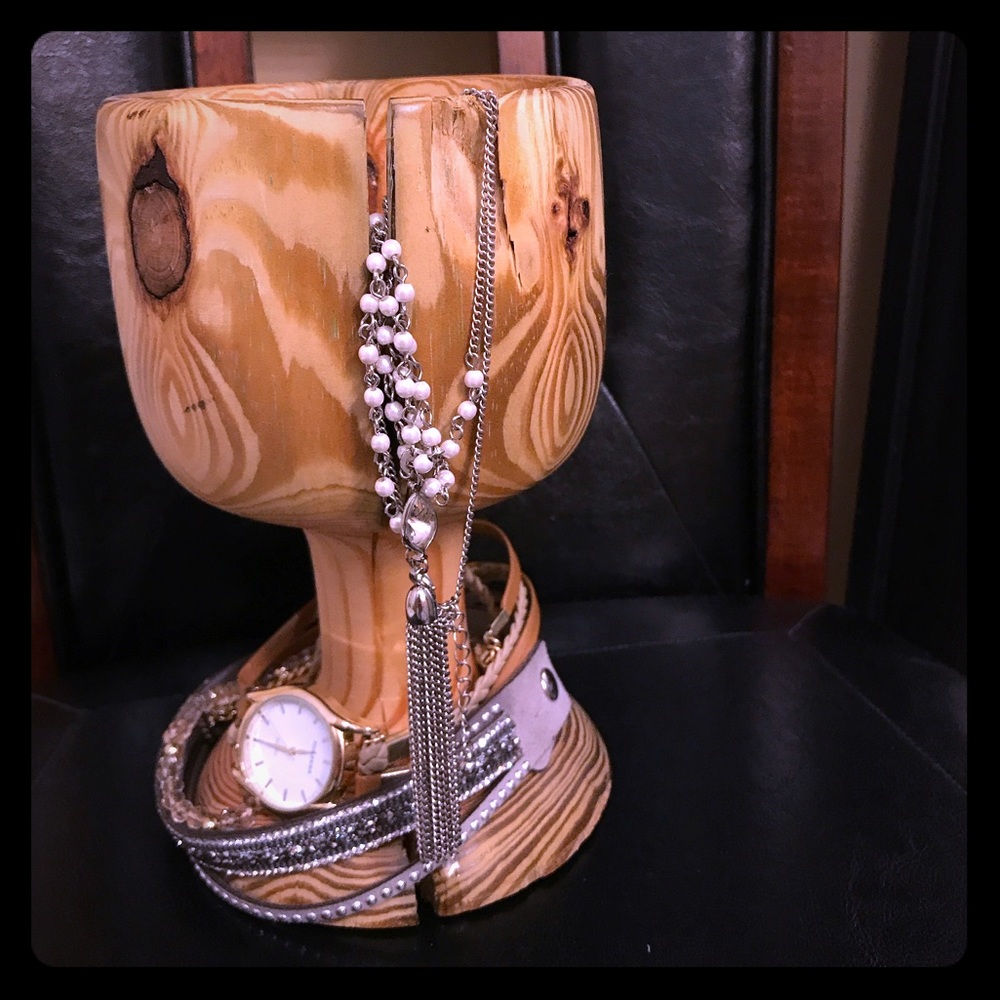 Handmade wooden jewelry organizer