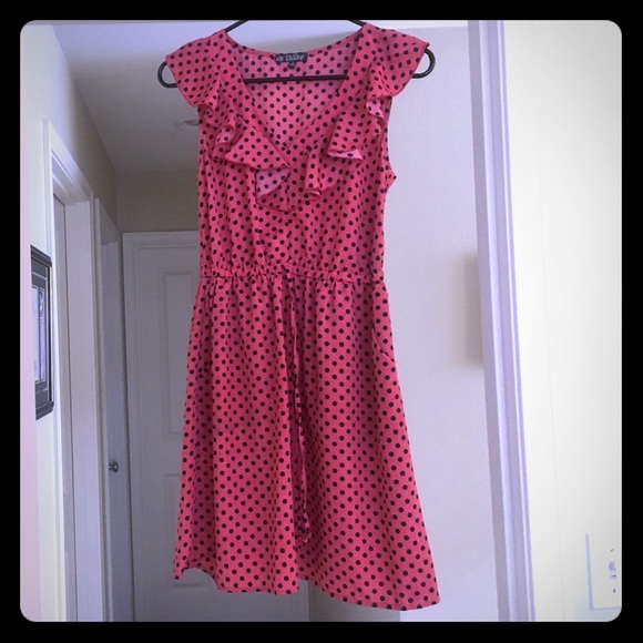 Red Polka Dot Mini Dress - Picture 1 of 3